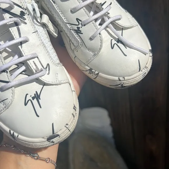 Kids Giuseppe Zanotti Double Zip All Over Print Low Sneaker.