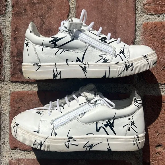 Kids Giuseppe Zanotti Double Zip All Over Print Low Sneaker.