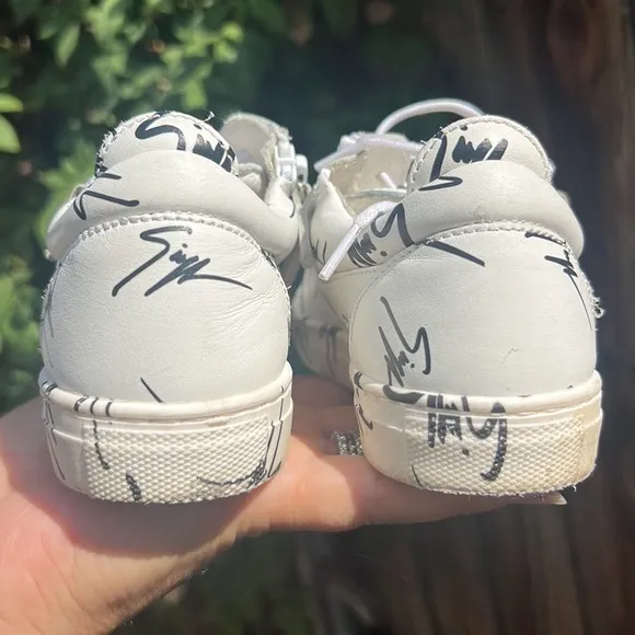 Kids Giuseppe Zanotti Double Zip All Over Print Low Sneaker.