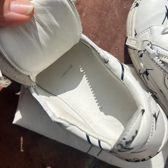 Kids Giuseppe Zanotti Double Zip All Over Print Low Sneaker.