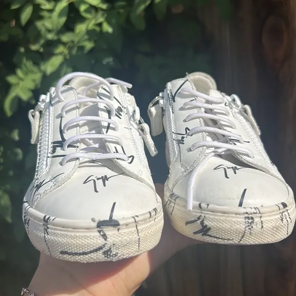 Kids Giuseppe Zanotti Double Zip All Over Print Low Sneaker.