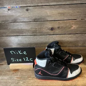 Kids Nike Air Jordan 1 Flight 2 Black Infared Basketball Shoes Sneakers Size 12C