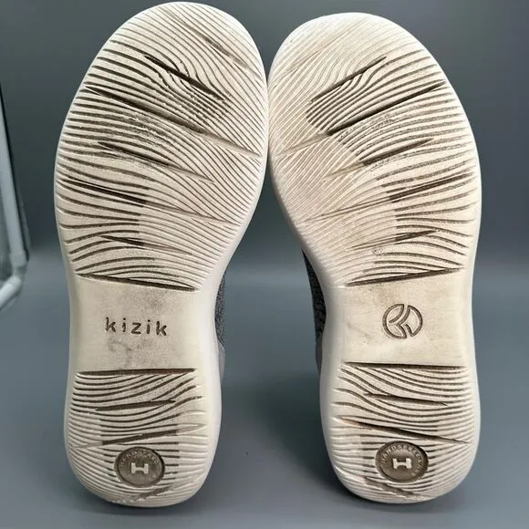 Kizik Madrid Eco-Knit Mens 9.5 Gray Shoe Hands Free Comfort Athletic Sneaker