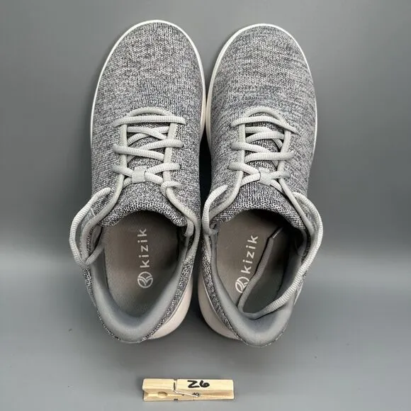 Kizik Madrid Eco-Knit Mens 9.5 Gray Shoe Hands Free Comfort Athletic Sneaker