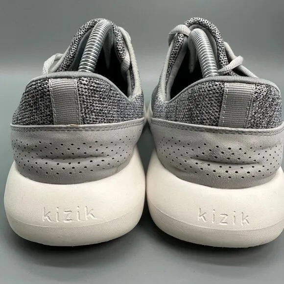 Kizik Madrid Eco-Knit Mens 9.5 Gray Shoe Hands Free Comfort Athletic Sneaker