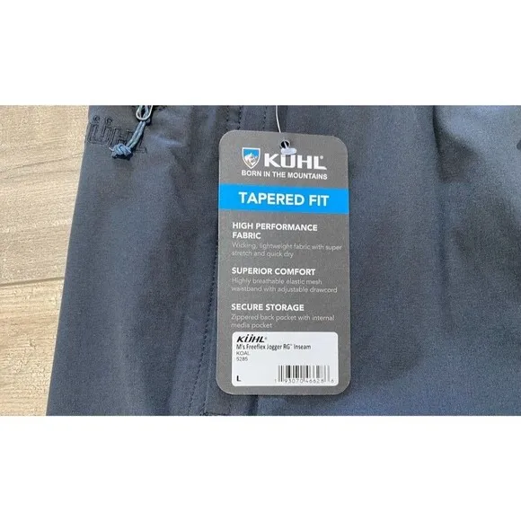 Kuhl FreeFlex Jogger Mens L REG Dark Gray Ankle Cuffed Lightweight Active Pants
