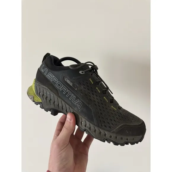 La Sportiva Spire GTX Mens Size 10 Gray GoreTex Trail Hiking Shoes EUC