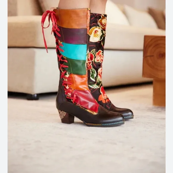 Lace Up Boots Vibrant Style
