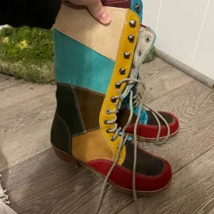 Lace Up Boots Vibrant Style