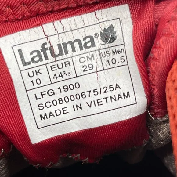 Lafuma Twin Cross Shoes Mens Size 10.5 Red Hiking Outdoor Trail Walking Vibram