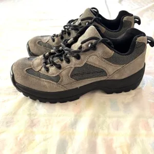 Land's End Black &amp; Gray Trail Trekker Shoes SZ 7 Worn 1X Indoors