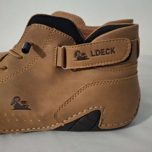 LDECK Men's Tan And Black Slip On Ankle Athletic Shoes