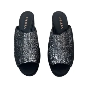 Le Silla crystal studded slip on shoes size 39