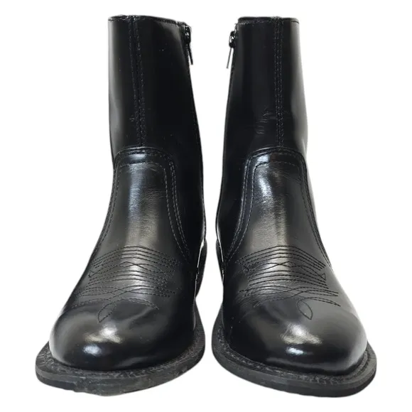 Leather Classics Men's Black Dress Cowboy Boots Size 7.5D Style# 001199