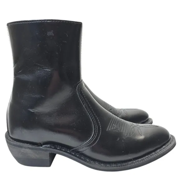Leather Classics Men's Black Dress Cowboy Boots Size 7.5D Style# 001199
