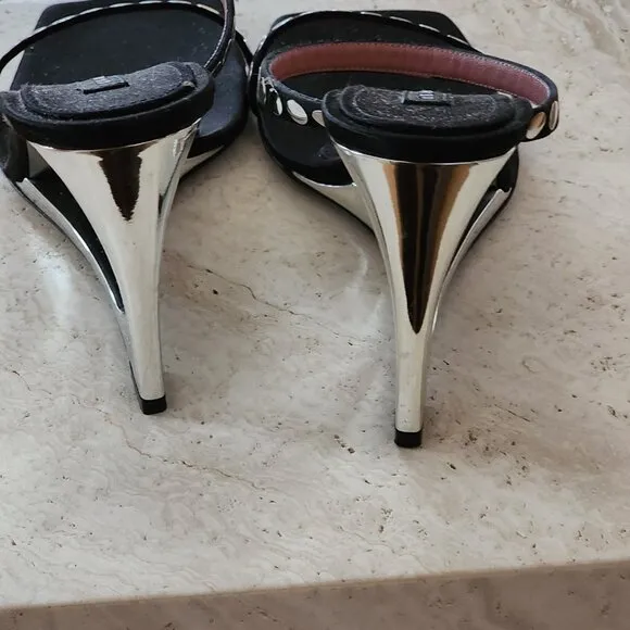 Les Petits Joueurs Mule Wedge Sandals Sz 40