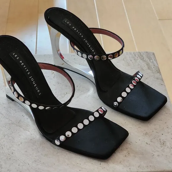 Les Petits Joueurs Mule Wedge Sandals Sz 40