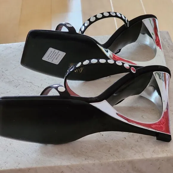 Les Petits Joueurs Mule Wedge Sandals Sz 40