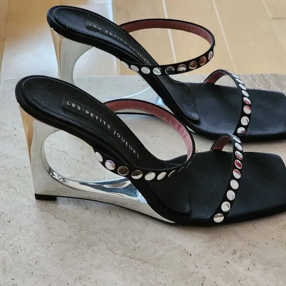 Les Petits Joueurs Mule Wedge Sandals Sz 40