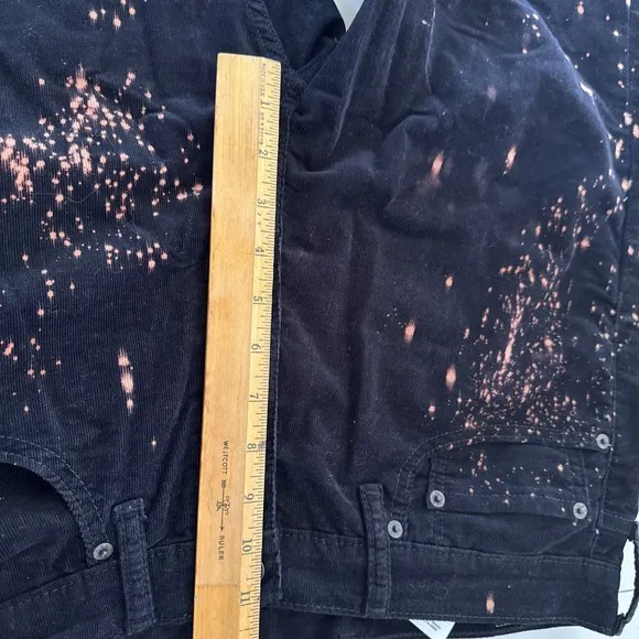Levi's 512 Pants Mens 34X32 Corduroy Jeans Black Paint Splash Straight 2016 Y2K