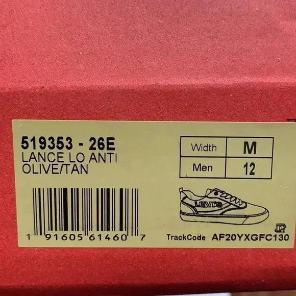 Levi’s Men’s Lance Lo Sneakers Size 12 New