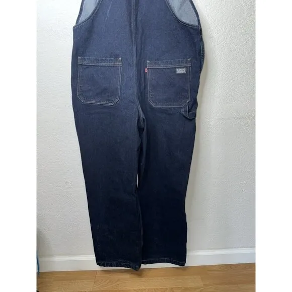 Levi's New Workwear Cordura Dark Navy Denim Overalls XL-2XL 42” Jean Bibs B1