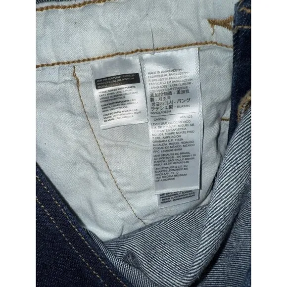 Levi's New Workwear Cordura Dark Navy Denim Overalls XL-2XL 42” Jean Bibs B1