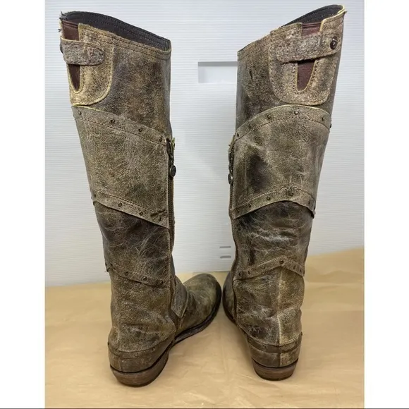 Liberty Black boots Tan distressed brown Studded 7.5