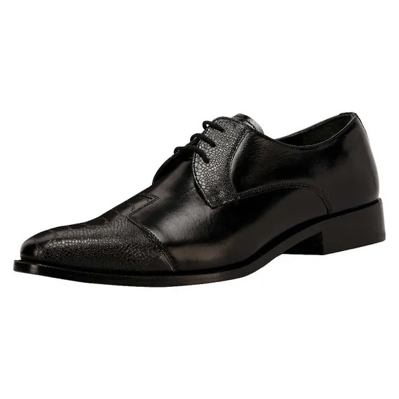 LIBERTYZENO Men's Black  Lace-Up Shoes