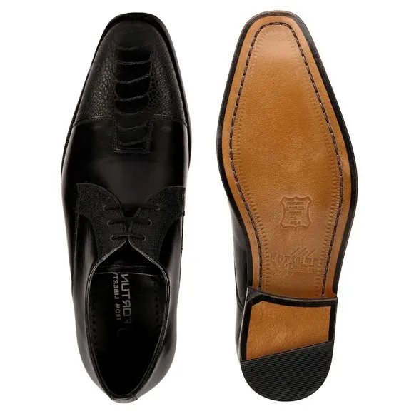 LIBERTYZENO Men's Black  Lace-Up Shoes