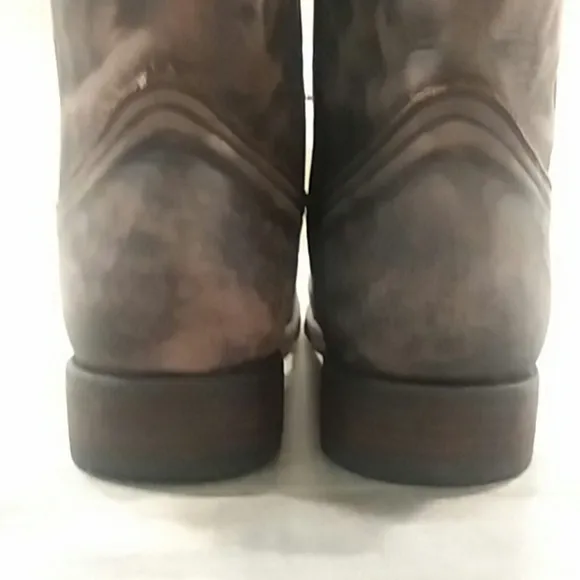 Like New Rebel Men Leather y2k Black Casual Cowboy Work Boots size 9.5