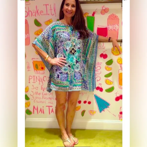 Lilly Pulitzer NWT Lindamarie Silk Caftan Escape Artist  Size XS/S