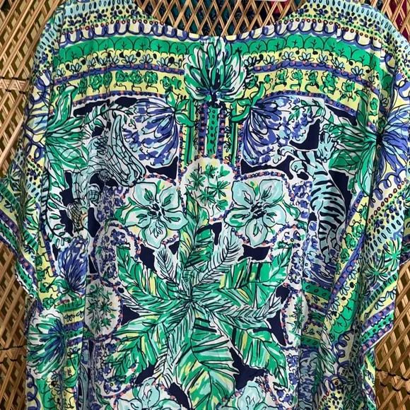 Lilly Pulitzer NWT Lindamarie Silk Caftan Escape Artist  Size XS/S