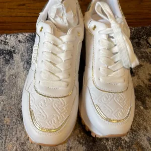 LIU Jo New Italian leather white and gold sneakers