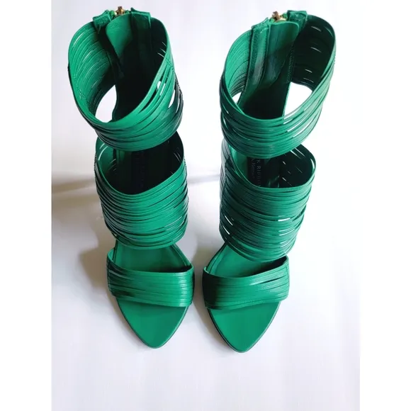 LK Bennett green strappy heels 36