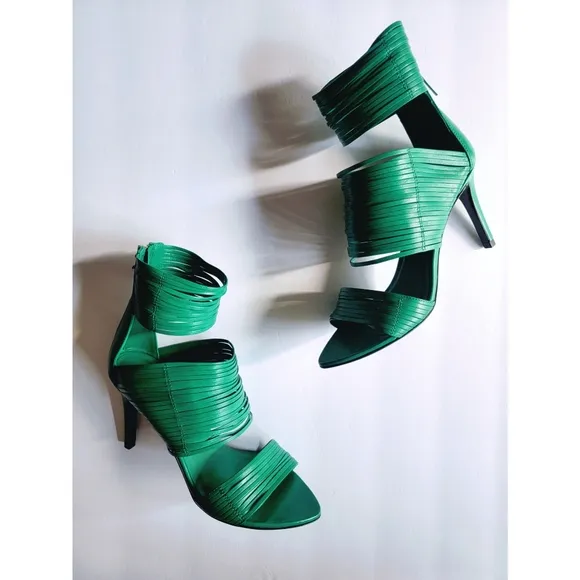 LK Bennett green strappy heels 36