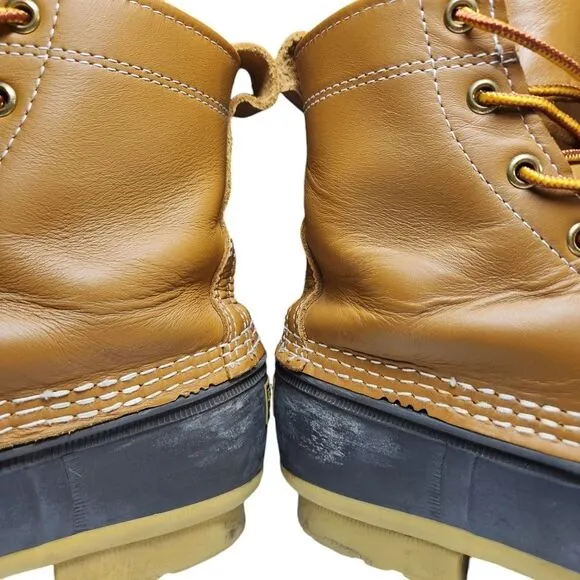 LL Bean Women's Bean Boots Tall 8 inch Leather Tan Brown Gum Duck Waterproof 8