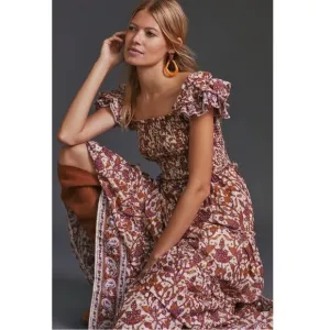 Love The Label by Anthropologie Mirabelle Ruffle Floral Maxi Dress