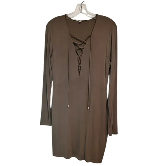 Lovers   Friends dress bodycon mini dress in a neutral olive Size L