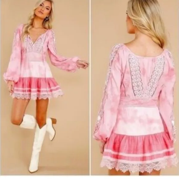 Loveshackfancy Chelie dress pink Zinnia embroidered fairy floral eyelet trims 4