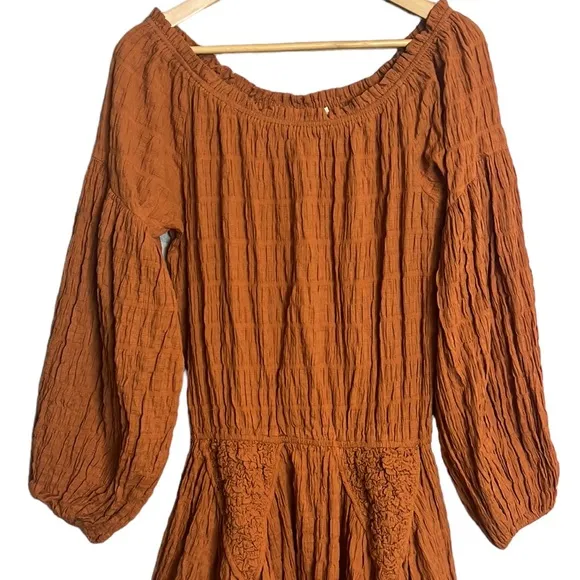 Lucca Sandrine Drop Waist Dress Rust M