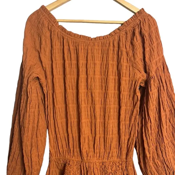 Lucca Sandrine Drop Waist Dress Rust M