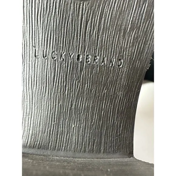 Lucky Brand Women's Bonnay Wide Calf Knee-High Boots Black Suede Size 8M