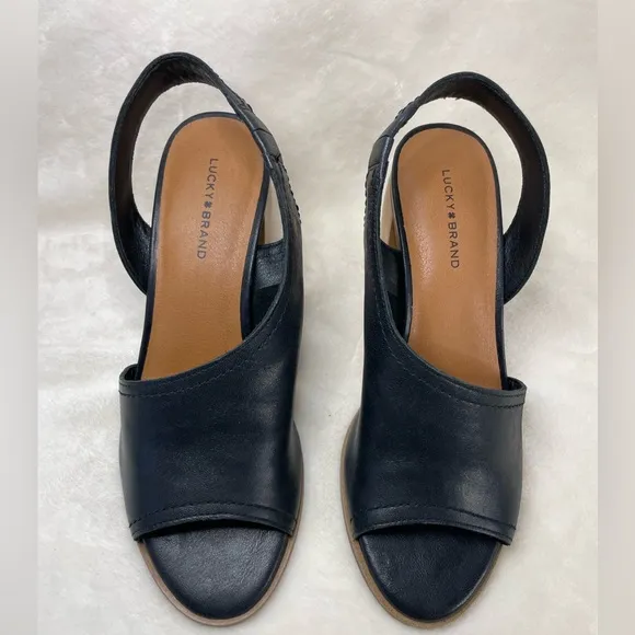 Lucky Brand Women's Xilna High‎ HeelD'Orsay Sandal Heeled 9.5 M Black, (G 763)