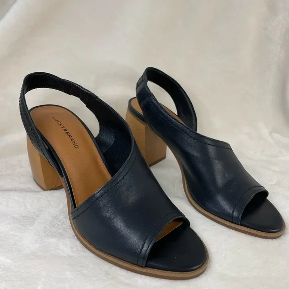 Lucky Brand Women's Xilna High‎ HeelD'Orsay Sandal Heeled 9.5 M Black, (G 763)