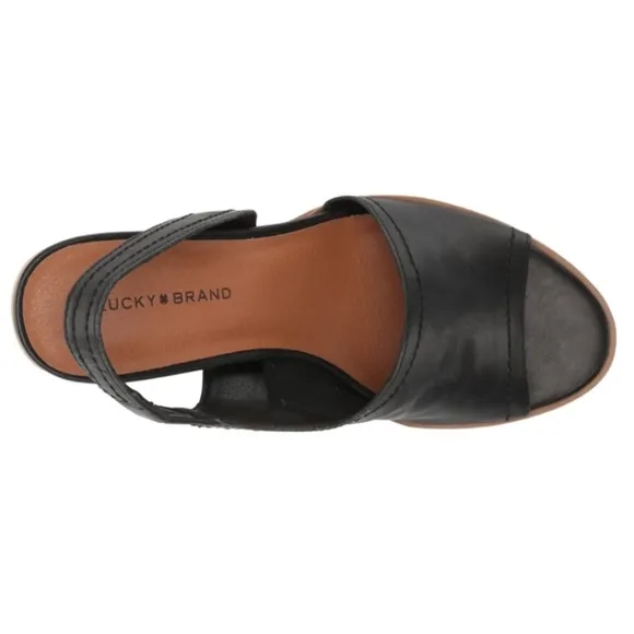 Lucky Brand Women's Xilna High‎ HeelD'Orsay Sandal Heeled 9.5 M Black, (G 763)