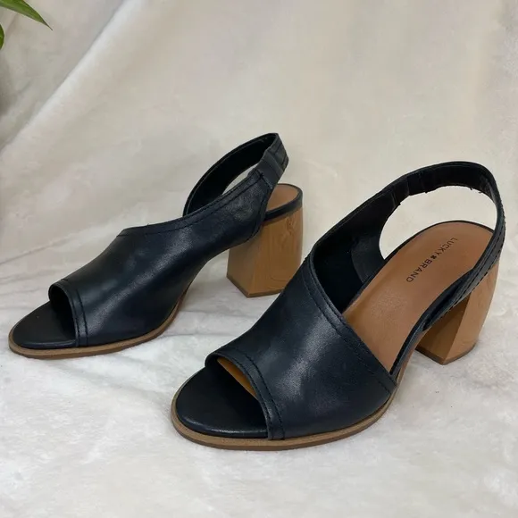 Lucky Brand Women's Xilna High‎ HeelD'Orsay Sandal Heeled 9.5 M Black, (G 763)