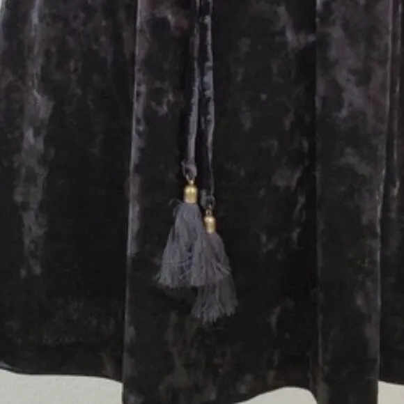 LYSSE Willa Black Crushed Velvet Halter Dress NWT Size XS