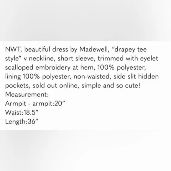 Madewell | Black &quot;Little Black Dress&quot; Cap Sleeves Lace Bottom V Neck - Size
