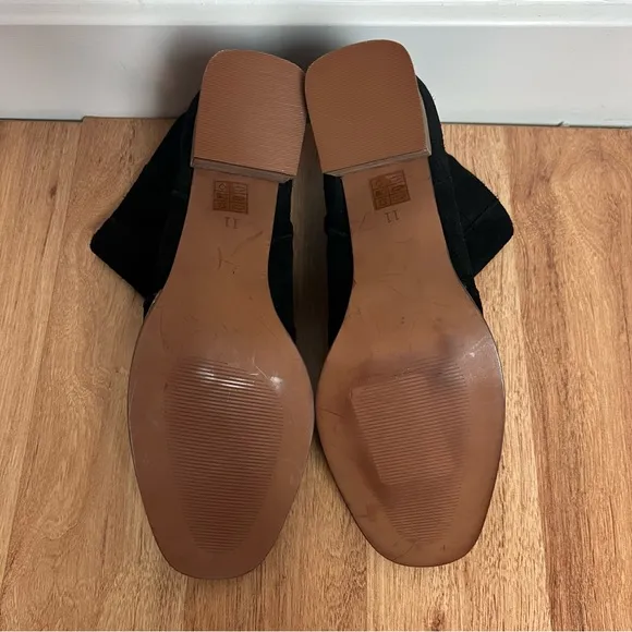 Madewell Bryce Black Suede Leather Ankle Heel Boots Shoes Women